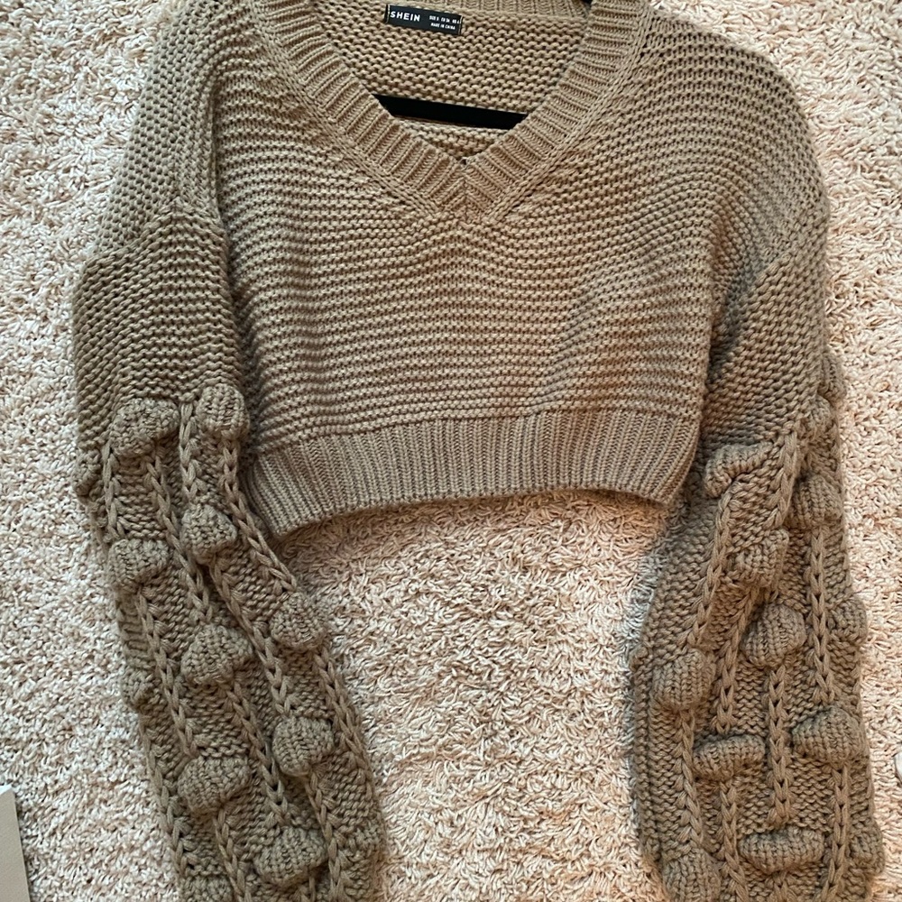 Shein sweater, size small, with cotton ball sleeve